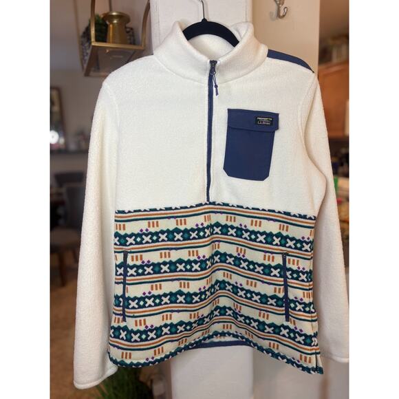 LL Bean Sherpa Fleece Hybrid Pullover 1/2 Zip Women's M 8-12 Gorpcore Hiking - Picture 1 of 5